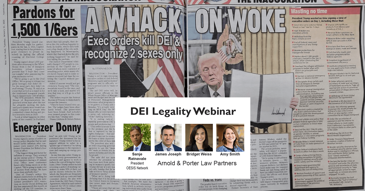 DEI Legality Webinar with Arnold & Porter Law Partners | Sanje Ratnavale  | 2 Min Read